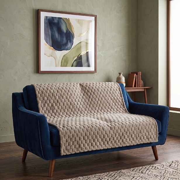 Přehoz na sedačku a pohovku FLANELA béžový 170x210 cm, 200x220 cm Rozměr: 200x220 cm