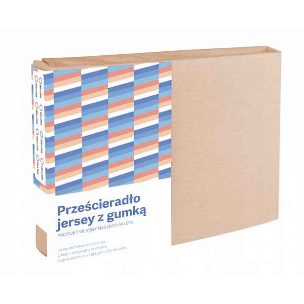 Prostěradlo Jersey S Gumičkou 200X220 Bavlna Béžové Husté Hladké Béžové