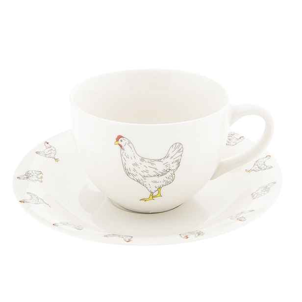 Šálek s podšálkem Lucky Chicken - 0,2l Clayre & Eef
