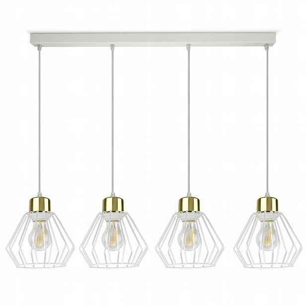 Lampa Stropní Svítidlo Lustr ve stylu Glam Bílá Zlatá Led