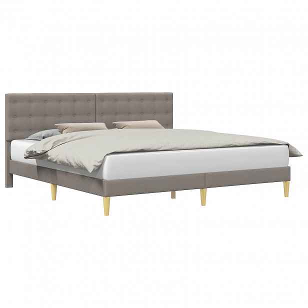 vidaXL Rám postele s čelo Taupe 200 x 200 cm Textil