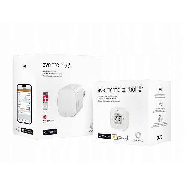 Eve Thermo Comfort Set sada Eve Thermo a Eve Thermo Control (Matter)
