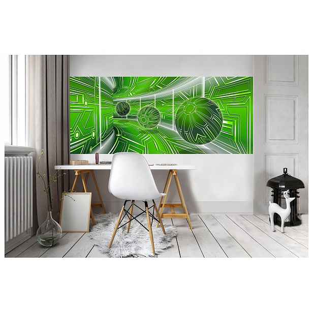 Fototapeta Flizelina Tunel budoucnosti Zelený portál Rozměr 250x104 lepidlo