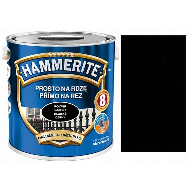 Hammerite Přímo Na Rzi, Černý Lesk, 2,5 L