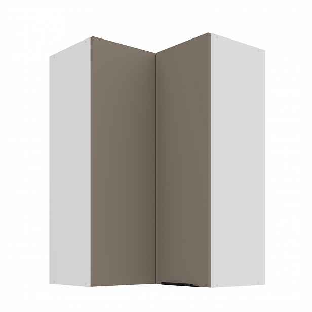 Horní rohová skříňka Aria 60x60 GN-90 2F (90°) Barva korpusu: Bílá, Barva dvířek: TA - Sandgrau AFM
