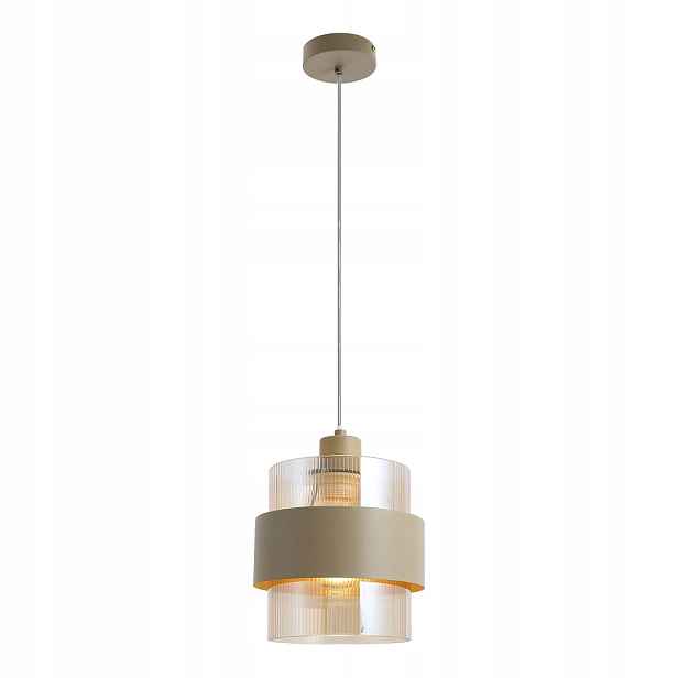 Milagro závěsná lampa béžová valentino 1xe27 kov sklo