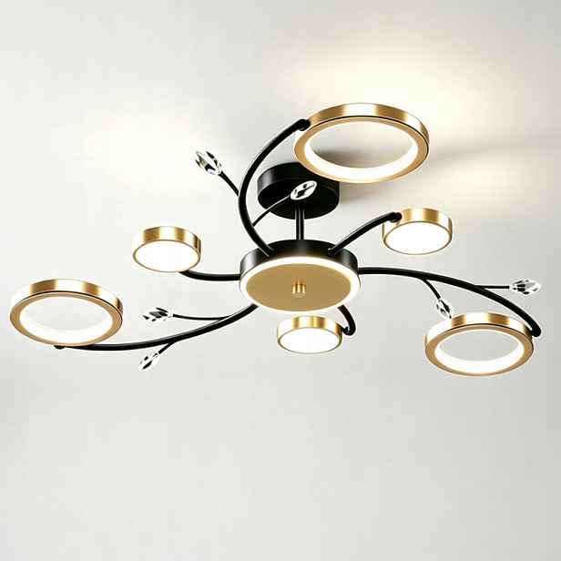 Moderní zlatá 70W Led křišťálová<strong>lustr</strong> 90cm stmívatelný 3-barevný stropní<strong>svítidlo</strong>