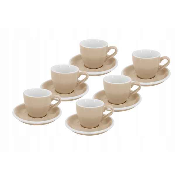 Set 6 ks Presso šálek s podšálkem Roma, 75 ml, slonová kost