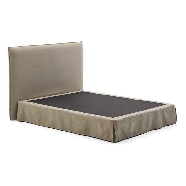 Taupe čalouněná dvoulůžková postel 160x200 cm Jaira – Kave Home