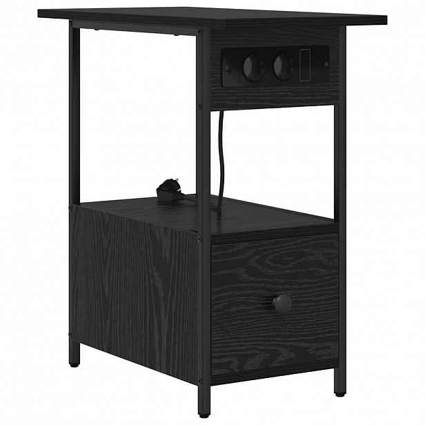 vidaXL Noční skříňka Černý dub 60 x 30 x 61 cm Kompozitní dřevo