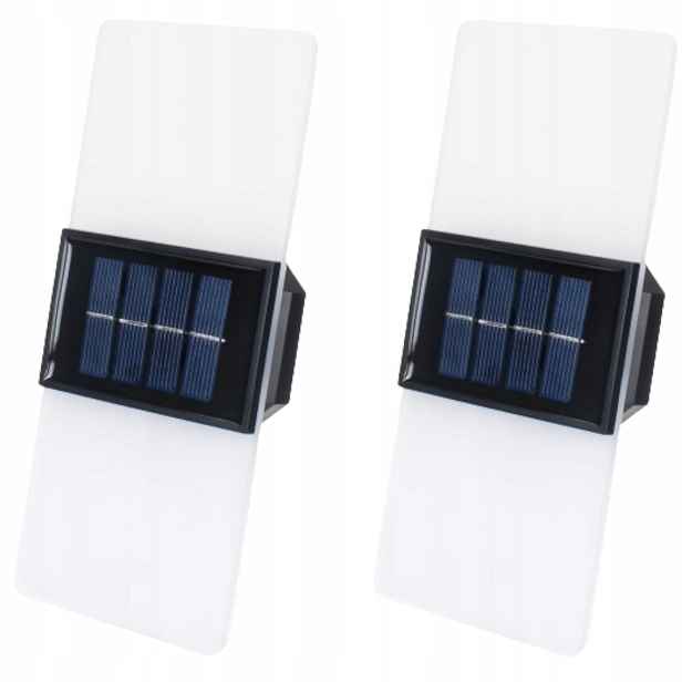 2x Solární nástěnné svítidlo Solární lampa Akryl Led Venkovní senzor soumraku