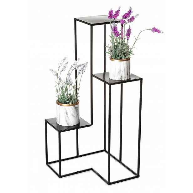 Držák Na Květináč černý Kaskada stojan 85 cm Loft na květiny