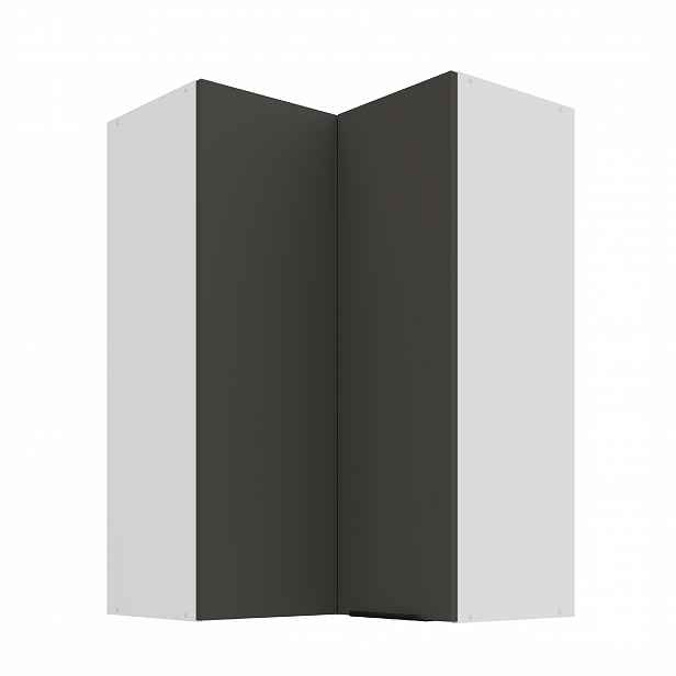 Horní rohová skříňka Aria 60x60 GN-90 2F (90°) Barva korpusu: Bílá, Barva dvířek: GR - Graphite AFM
