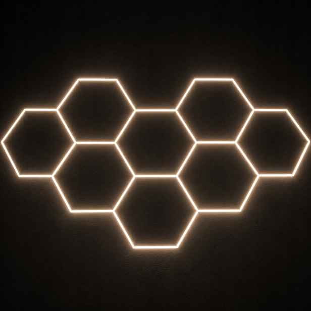 Stropní Svítidlo stropní 245W Led černý Hexagon 8 229x237cm dílna 4000K