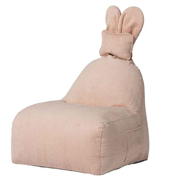 Světle růžový dětský sedací vak Funny Bunny – The Brooklyn Kids