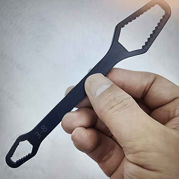 TEMU 1ks Multifunkční Černý Torx Klíč - Nastavitelný Samosvorný Klíč s Dvojitou Hlavou a 3-17mm Otvorem, 5mm Silný Odolný Design a Přenosná Rukojeť,