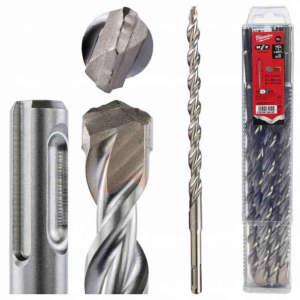 Vrtáky do betonu Sds Plus 14 x 210/260 mm 10 ks Milwaukee M2