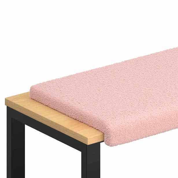 vidaXL Polštář na lavici Sherpa látka Růžová Hloubka 35 cm