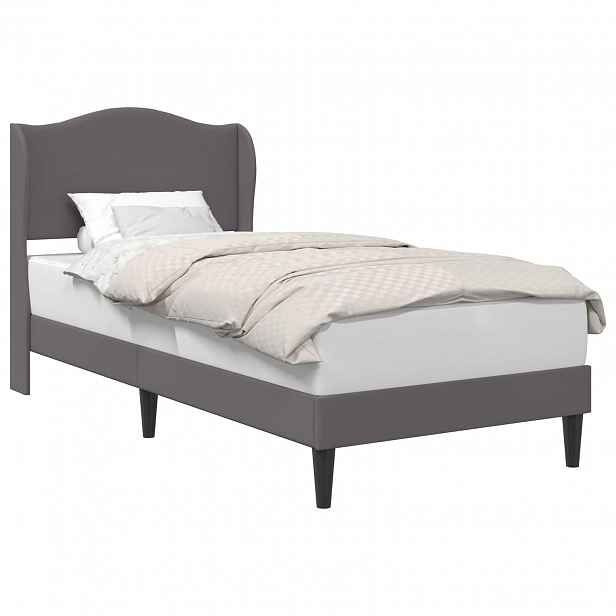 vidaXL Rám postele s čelo Šedá 80 x 200 cm Umělá kůže