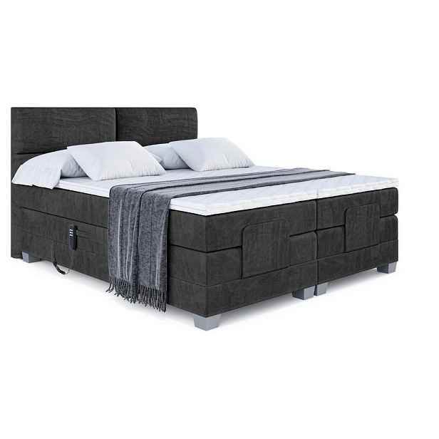 ALTDECOR BOXSPRINGOVÁ POSTEL s matrací H3/H4 - MAYA EL - 200x200 cm Černá