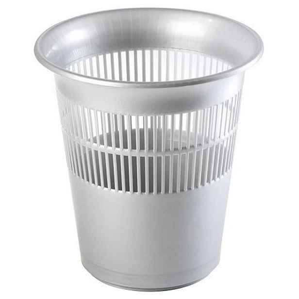 koš odp.11l, d29x31cm,stříbrný, kancel,papír, plast