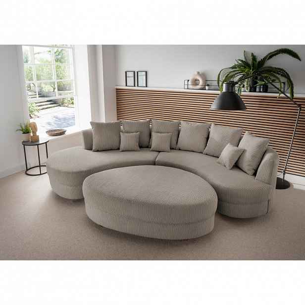 Livetastic SEDACÍ SOUPRAVA, textil, šedavě hnědá