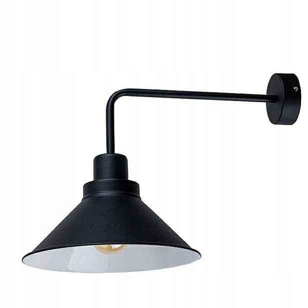 Nástěnné svítidlo Craft Černé kovové stínítko 1xE27 Nástěnná lampa do pokoje do domu