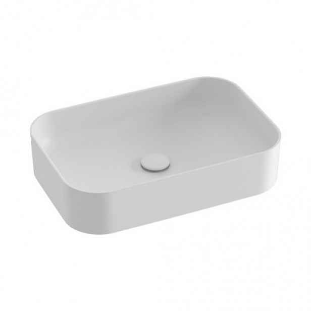Umyvadlo na desku Ravak Ceramic Slim 55x37 cm bílá matná mat bez otvoru pro baterii, bez přepadu XJX0E155004