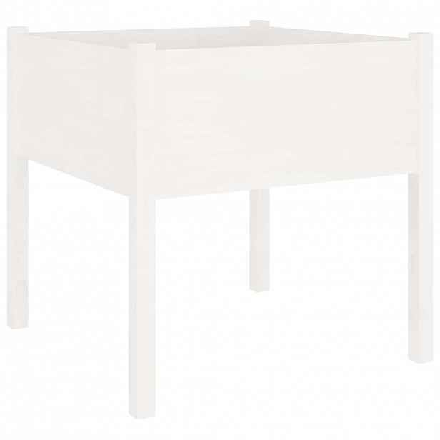 vidaXL Zahradní truhlík bílý 70 x 70 x 70 cm masivní borové dřevo
