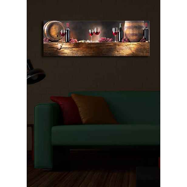 Hanah Home Obraz s led osvětlením Víno 90x30 cm