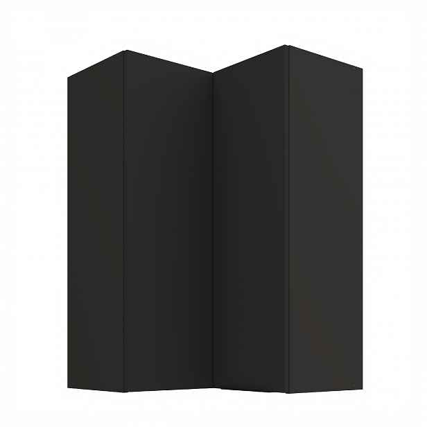 Horní rohová skříňka Aria 60x60 GN-90 2F (90°) Barva korpusu: Černá, Barva dvířek: BL - Black AFM