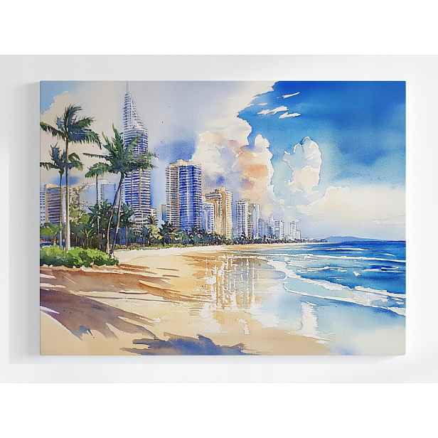 Plakát Krajina Město Pláž Oceán Mrakodrapy Austrálie 100x75