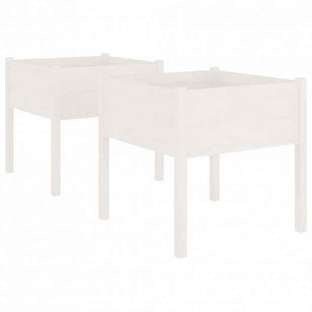 vidaXL Zahradní truhlíky 2 ks bílé 70 x 70 x 70 cm masivní borovice