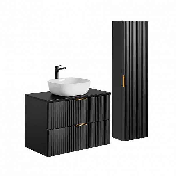 Petits-meubles KOUPELNOVÝ NÁBYTEK 80.6cm Adriel 2er-Set Černá