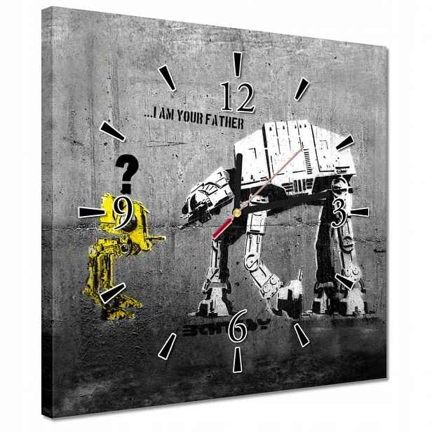 Hodiny 30x30 Banksy I am your father