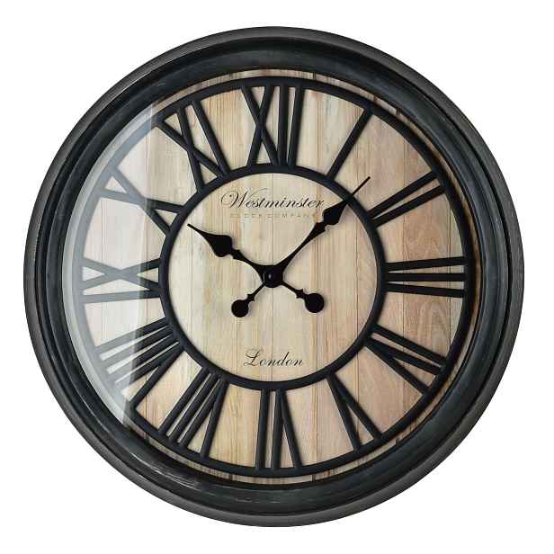Mondex Nástěnné hodiny RAMSEY Westminster 50x5,5 cm černé/hnědé