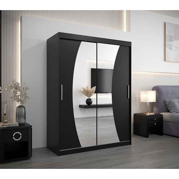 Skříň s posuvnými dveřmi ANABELA - 150 cm, černá