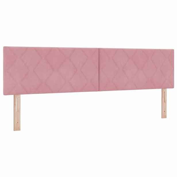 vidaXL LED hlavová deska Růžová 180 cm samet