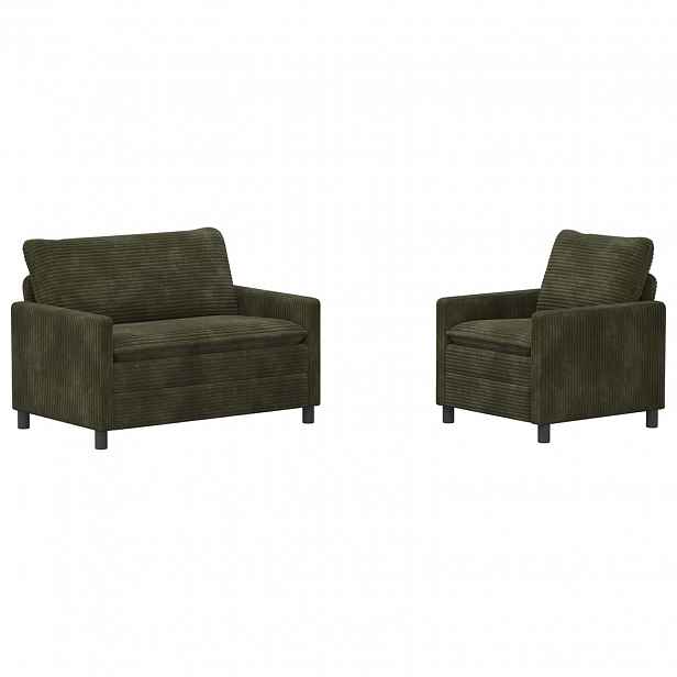 vidaXL Set pohovek 2 ks Zelená Polyester