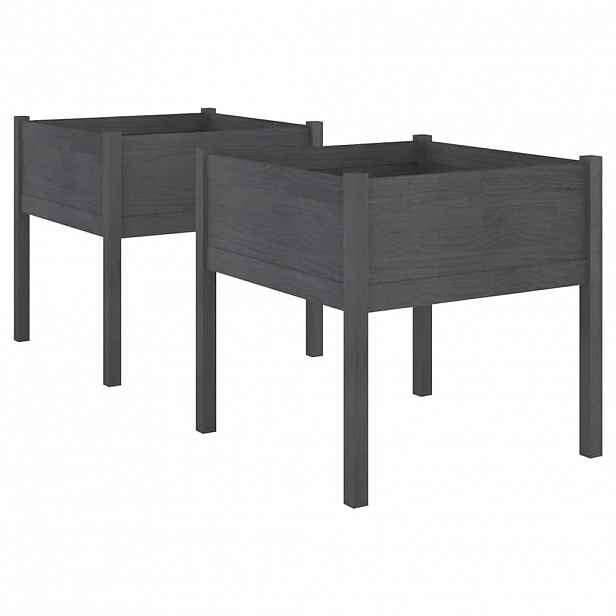 vidaXL Zahradní truhlíky 2 ks šedé 70 x 70 x 70 cm masivní borovice