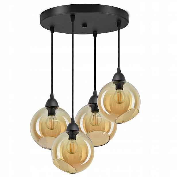 Závěsná stropní lampa 4 skleněné koule Med Led