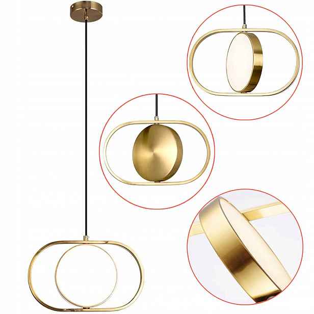 Zlatá závěsná Led lampa Otočná samostatná lampa do obývacího pokoje Nastavitelná zlatá