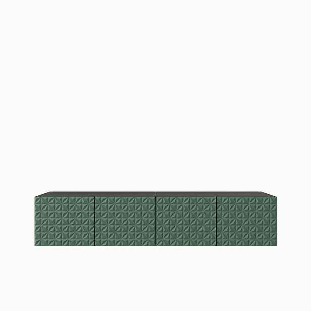MASSENO ZÁVĚSNÝ TV STOLEK ROVA, 200/41/40 cm, černý /, zelený