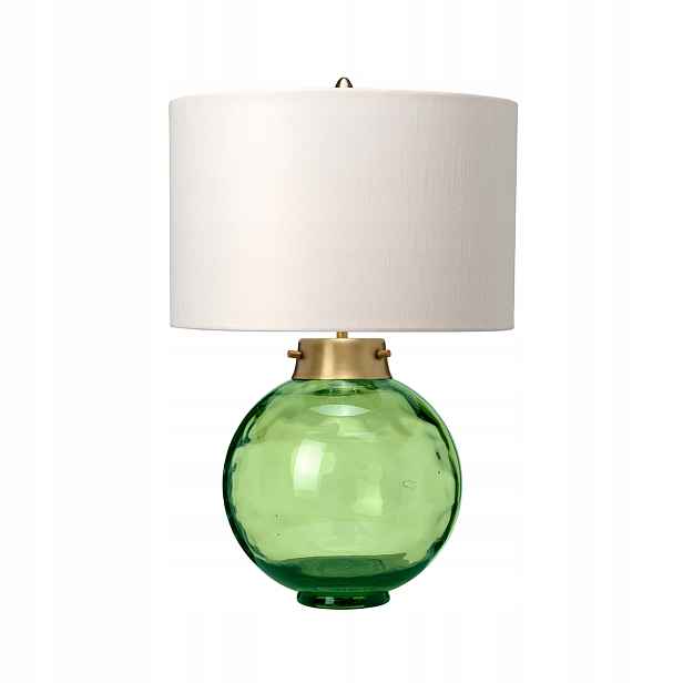 noční skleněná lampa zelená s bílým stínítkem, kulatá, 55 cm Elstead