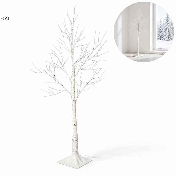 Dekorační vánoční stromek Led Bříza 150 cm, studená bílá