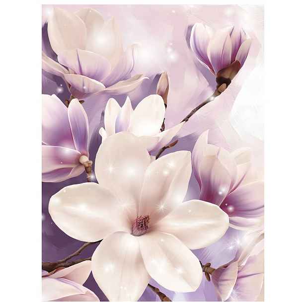 Fototapeta flizelina Magnolie pastelové květiny na růžovém pozadí 206x275 lepidlo