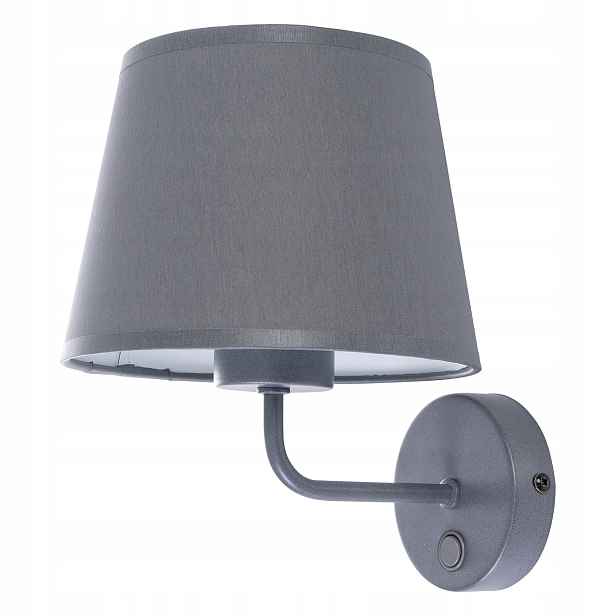 Nástěnná lampa Maja šedá Tk Lighting 1880 E27 s vypínačem do ložnice