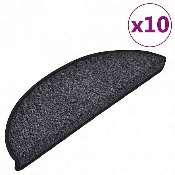 vidaXL Rohožky na schody 10 ks 56 x 17 x 3 cm Non-Slip Antracitová