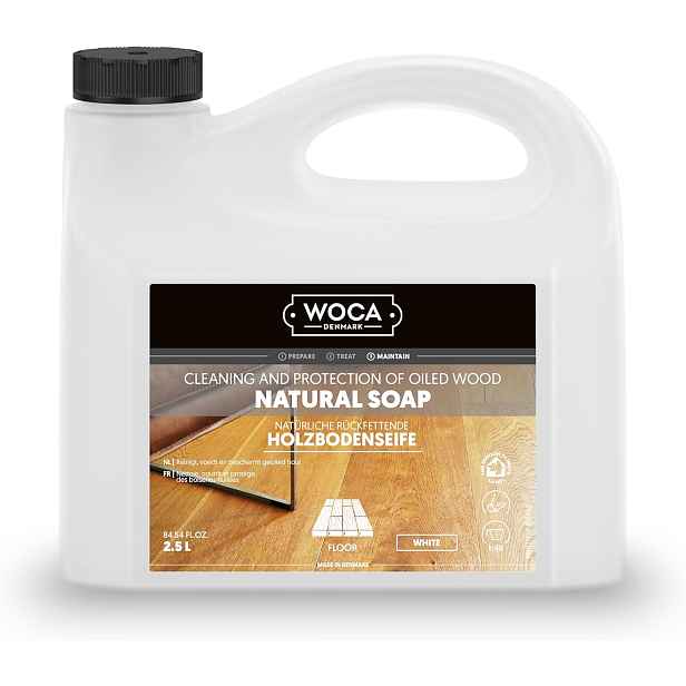 Woca Natural Soap White 2,5L bílé mýdlo na voskované olejované podlahy