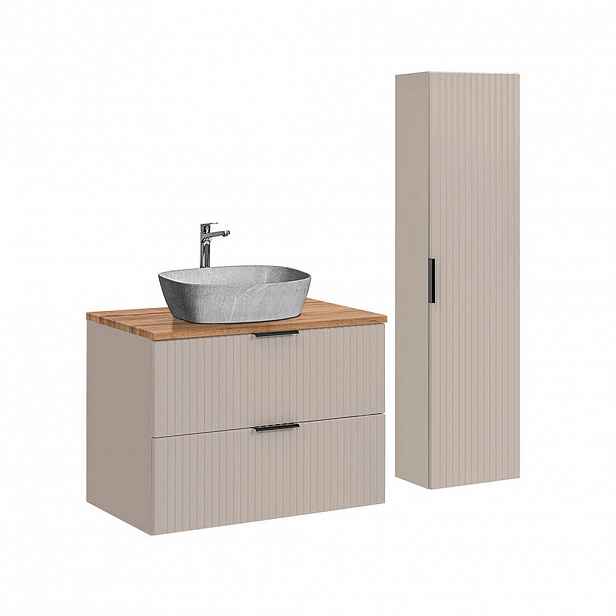 Petits-meubles KOUPELNOVÝ NÁBYTEK 80.6cm Adriel 2er-Set Béžová